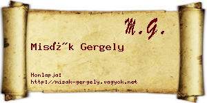 Misák Gergely névjegykártya