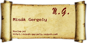 Misák Gergely névjegykártya